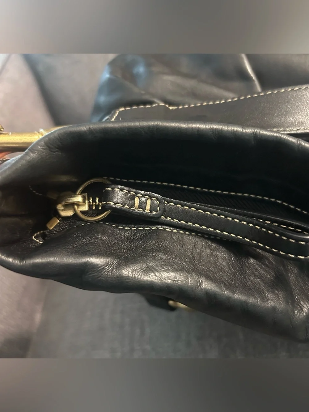 Vintage COACH Black Soft Leather Pleated Ergo Hamptons Belted Hobo Bag (10205)